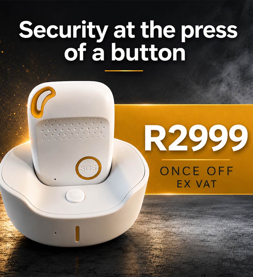 Wireless panic button security device with charging base