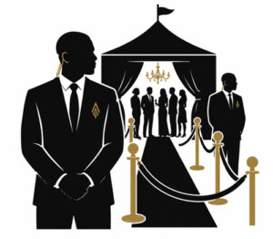 Private event security icon showing VIP entrance protection and guest access control.