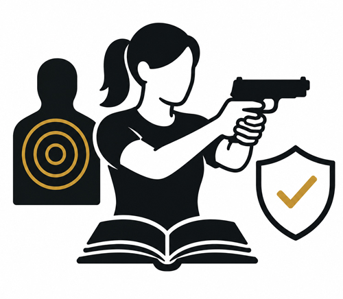 Civilian firearm training icon representing safe firearm handling and responsible ownership