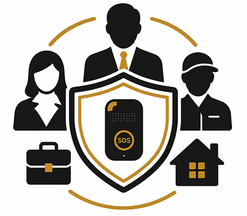 Executive and personal protection icon representing discreet security for professionals, lone workers, families and individuals.