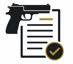 Firearm competency training and certification icon