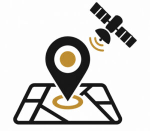 GPS location intelligence icon showing satellite tracking and precise location monitoring for rapid emergency response.